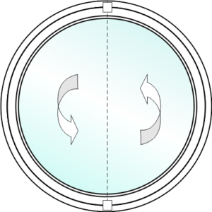 среднеподвесное окно, нестандартное открывание, открывное панорамное окно